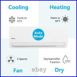 12000 BTU 19 SEER Ductless Mini-Split Air Conditioner With WIFI/Cooling/Heating