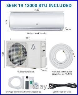 12000 BTU Air Conditioner Mini Split 19 SEER2 INVERTER AC Ductless Heat Pump USA