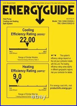 12000 BTU Air Conditioner Mini Split AC Ductless HEAT PUMP 22 SEER 750 sq. Ft