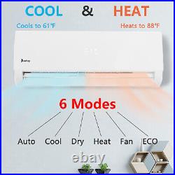 12000 BTU Mini Split Air Conditioner Cooling Heat Pump Systems 230V 19 SEER Home