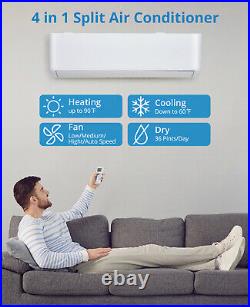 12,000 BTU Smart Mini Split Air Conditioner 23 SEER2 Wall Mount with Remote