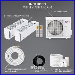 18000 BTU 230V 22.5 SEER Dual 2 Zone Olivia Mini Split Heat Pump Air Conditioner
