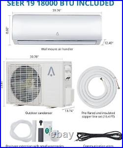 18000 BTU Ductless Mini Split Air Conditioner Heat Pump 19 SEER INVERTER 1.5 TON