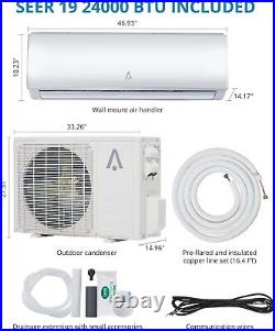 24000 BTU Ductless Mini Split Air Conditioner & Heat Pump 19 SEER Inverter 220V