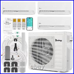 27000 BTU Tri Zone Mini Split AC/Heating System 9000 + 9000+12000 BTU, 19 SEER2