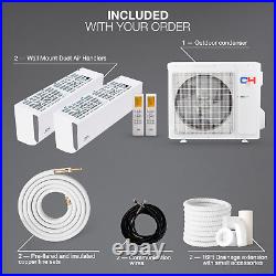 28000 BTU Dual 2 Zone Mini Split Heat Pump Air Conditioner 23.8 SEER 12000 12000