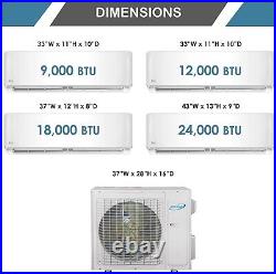 36000 BTU 21 SEER Ductless DualZone Mini Split Heat Pump 18000 9000 Aircondition