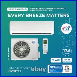 36000 BTU Air Conditioner Mini Split 20 SEER2 WIFI INVERTER Heat Pump 220V