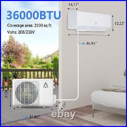 36000 BTU Mini Split AC/Heating System 19 SEER Cools Up to 2500 Sq. Ft 208/230V