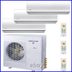 36,000 BTU 3 Zone Ductless Mini Split Air Conditioner Heat Pump, 9+9+18,23 SEER