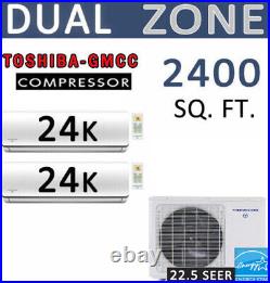 4 TON DUCTLESS Mini Split 48000 BTU Dual Zone Energy Star AC-Heat Pump 21 SEER