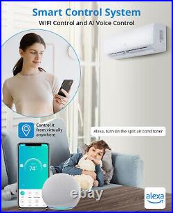 9000BTU Ductless Air Conditioner, Heat Pump Mini Split AC 19 SEER2 115V WiFi App