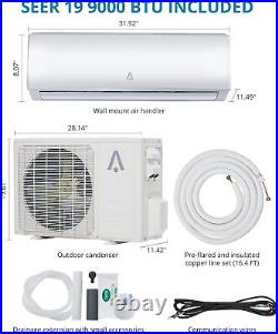 9000BTU Mini Split AC/Heating System 19 SEER Split Inverter Air Conditioner Cool