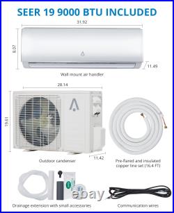 9000/12000/18000/24000/36000BTU Mini Split Air Conditioner Heat Ductless 19 Seer