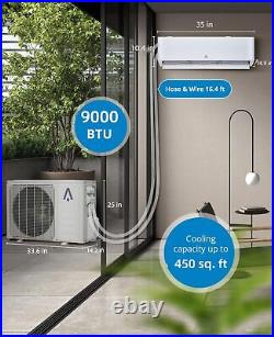 9000/18000BTU Mini Split Air Conditioner Inverter 23 SEER2 Heat Pump Wifi With kit