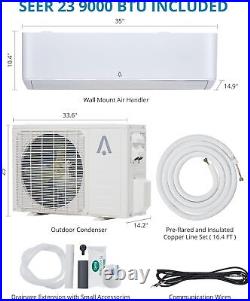 9000 BTU Air Conditioner Heat Pump Mini Split AC Ductless 23 SEER2 INVERTER 110V