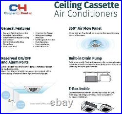 9000 BTU Ceiling Cassette Mini Split Heat Pump Air Conditioner 230V 20 SEER