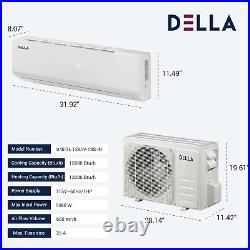 DELLA 12000 BTU Wifi Mini Split Air Conditioner Work with Alexa 19 SEER2 Cools u