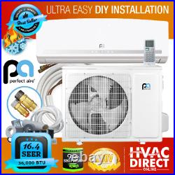 DIY 36K BTU 16.4 SEER 230V Ductless Mini-Split Heat Pump withWiFi by Perfect Aire