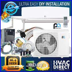 DIY 36K BTU 16.4 SEER 230V Mini-Split Heat Pump withFull Install Kit, Perfect Aire