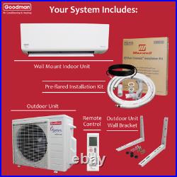 Goodman 12,000 BTU 18 SEER2 Ductless Mini-Split Heat Pump Air Conditioner