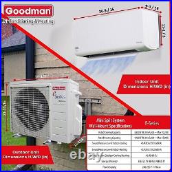 Goodman 9,000 BTU 18 SEER2 Ductless Mini-Split Heat Pump Air Conditioner