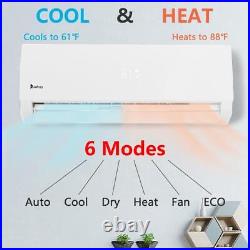 Home 9000-24000 BTU Mini Split AC/Heating System 19SEER Air Conditioner