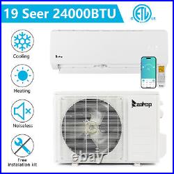 Zokop 24000 BTU Mini Split Air Conditioner Heat Ductless 19 SEER 4-IN-1 Wifi New